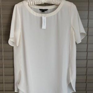BANANA REPUBLIC brand, XS, Cream/White Sheer Blouse